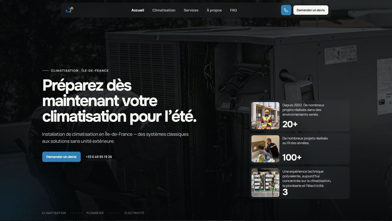 TT Qualité air conditioning services website